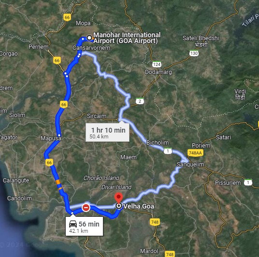 Old Goa to Mopa Old Goa to Mopa