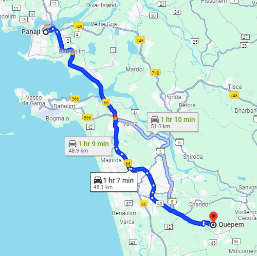 Panjim to Quepem Panjim to Quepem