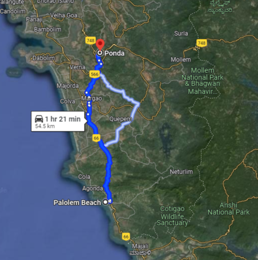 Palolem to Ponda Palolem to Ponda