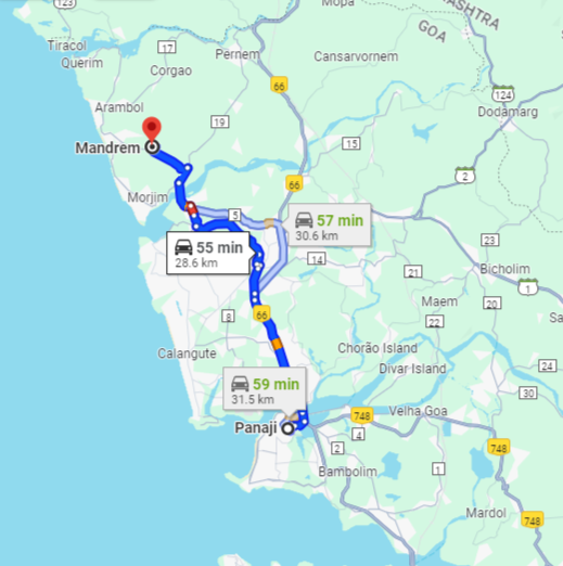 Panjim to Mandrem