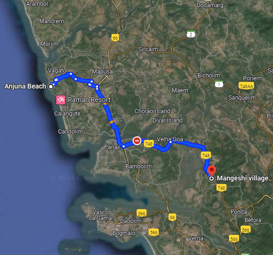Anjuna to Mangueshi
