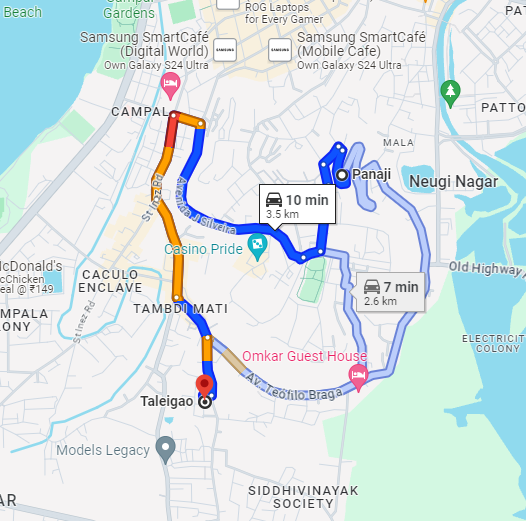 Panjim to Taligao Panjim to Taligao