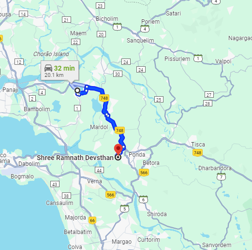 Karmali to Ramnathi Route Karmali to Ramnathi Route