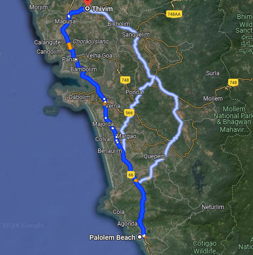 Palolem to Thivim Palolem to Thivim