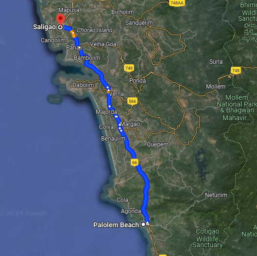 Palolem to Saligao