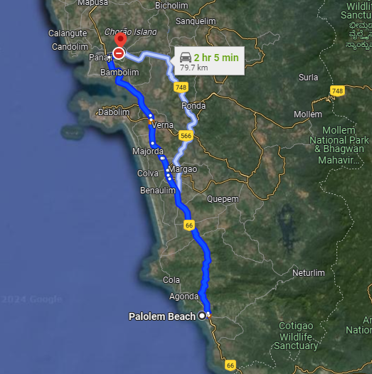 Palolem to Raibander Palolem to Raibander