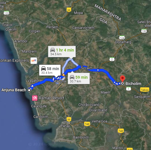 Anjuna to Bicholim