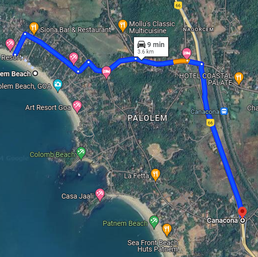 Palolem to Canacona