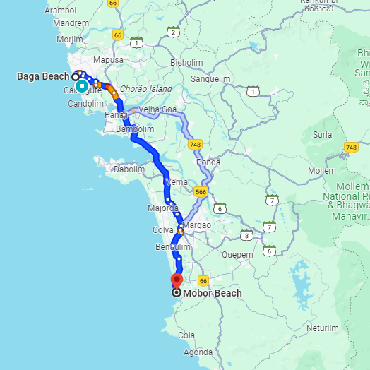 Baga to Mobor Route Baga to Mobor Route
