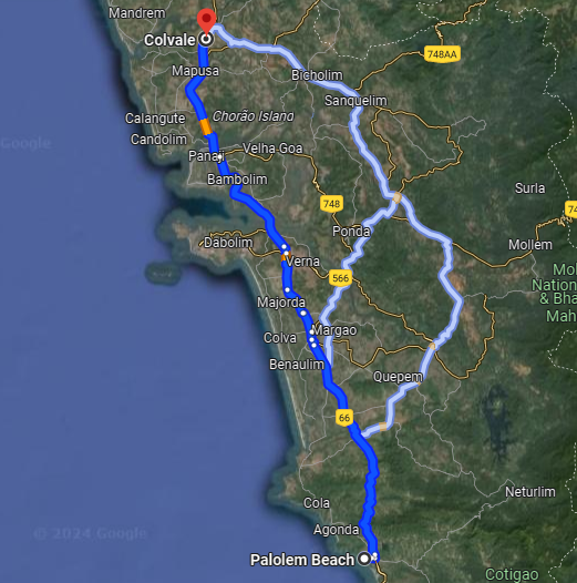 Palolem to Colvale Palolem to Colvale