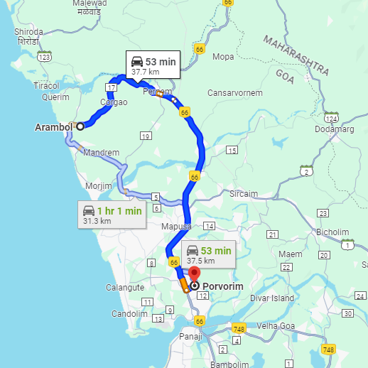 Arambol to Porvorim