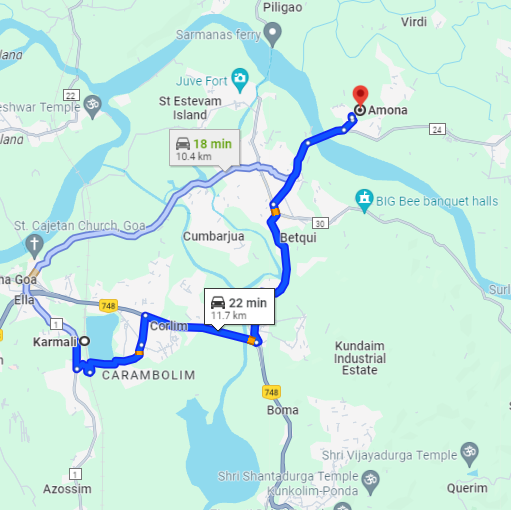 Karmali to Amona Route