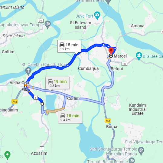 Karmali to Marcela Route Karmali to Marcela Route