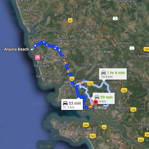 Anjuna to Pilar