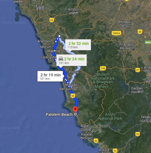 Palolem to Mopa Palolem to Mopa