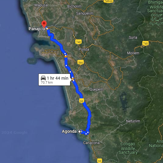 Agonda to Panjim Agonda to Panjim