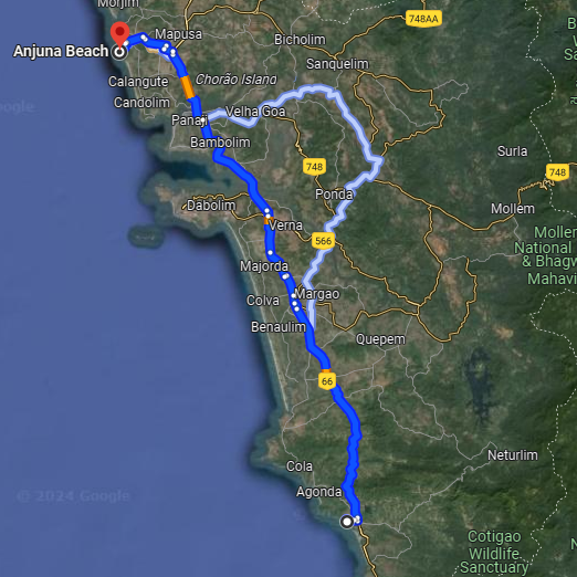 Palolem to Anjuna Beach