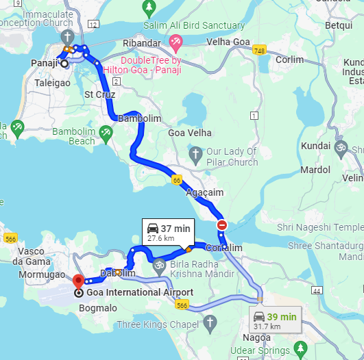 Panjim to Dabolim Airport Panjim to Dabolim Airport
