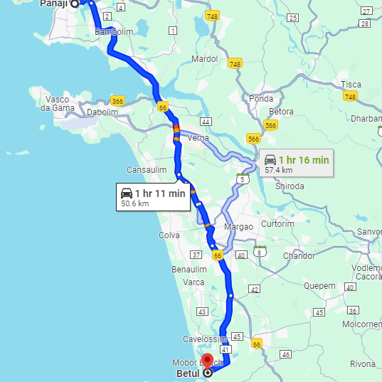 Panjim to Betul Panjim to Betul