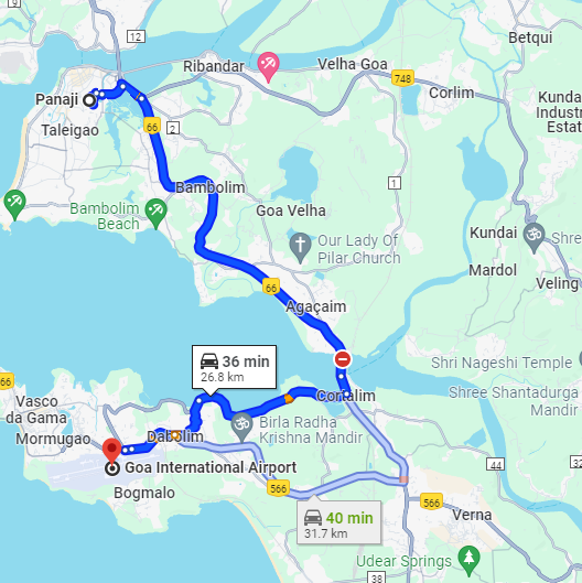 Panjim to Dabolim Airport Panjim to Dabolim Airport