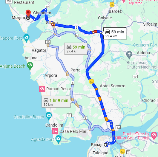 Panjim to Morjim