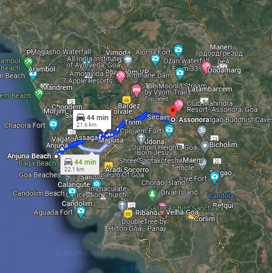 Anjuna to Assanora