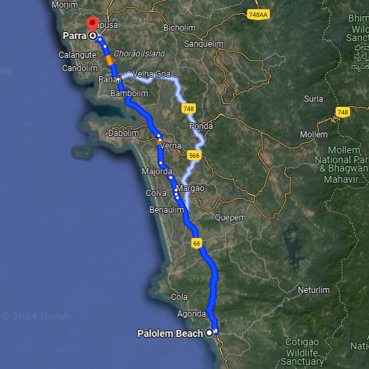 Palolem to Parra Goa