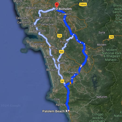 Palolem to Bicholim Palolem to Bicholim