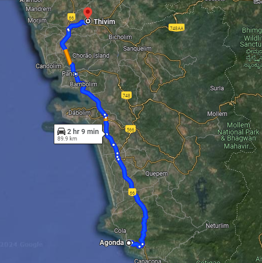 Agonda to Thivim Station