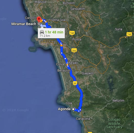 Agonda to Miramar