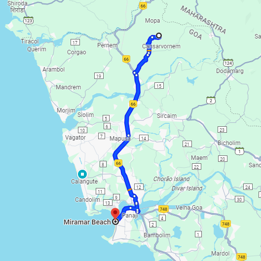 Mopa Airport to Miramar Route Mopa Airport to Miramar Route