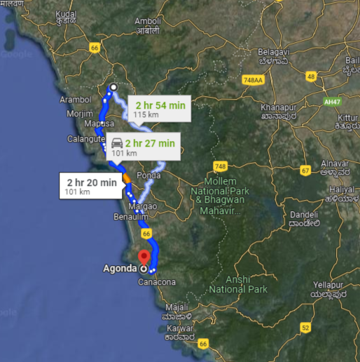Agonda to Mopa