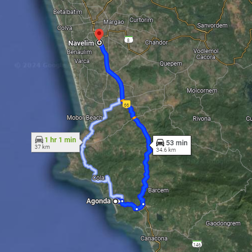Agonda to Navelim