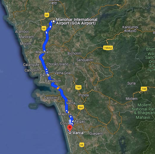 Varca to Mopa Varca to Mopa