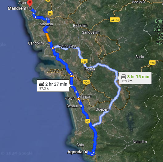 Agonda to Mandrem Agonda to Mandrem