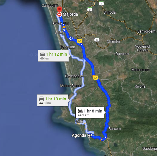 Agonda to Majorda