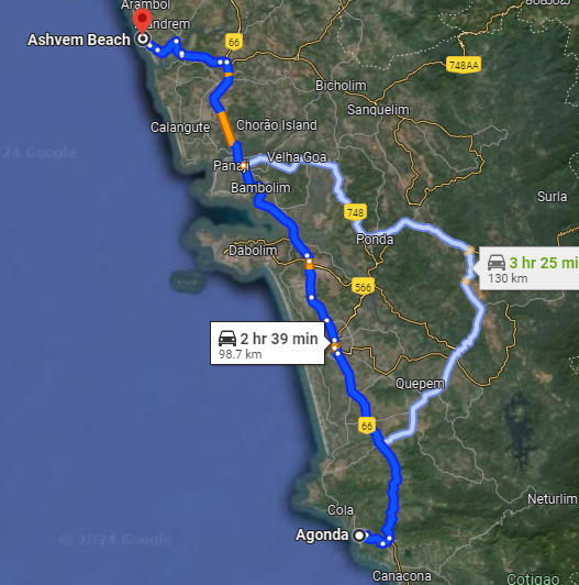 Agonda to Ashwem