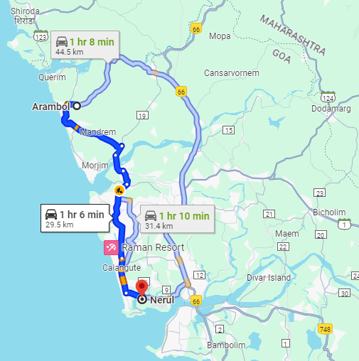 Arambol to Nerul Arambol to Nerul