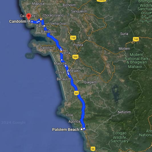 Palolem to Candolim Goa Palolem to Candolim Goa
