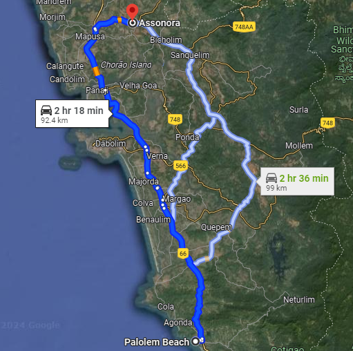 Palolem to Assanora Palolem to Assanora