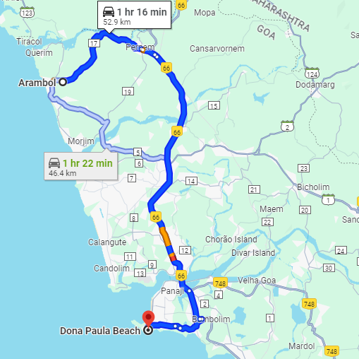 Arambol to Dona Paula