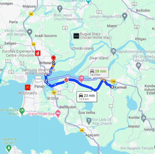 Karmali to Britona Route Karmali to Britona Route