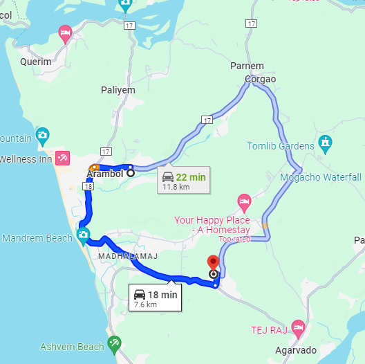 Arambol to Mandrem