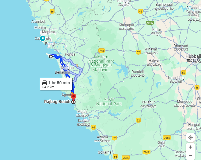 Dabolim Airport to Raj Bhag Route Dabolim Airport to Raj Bhag Route