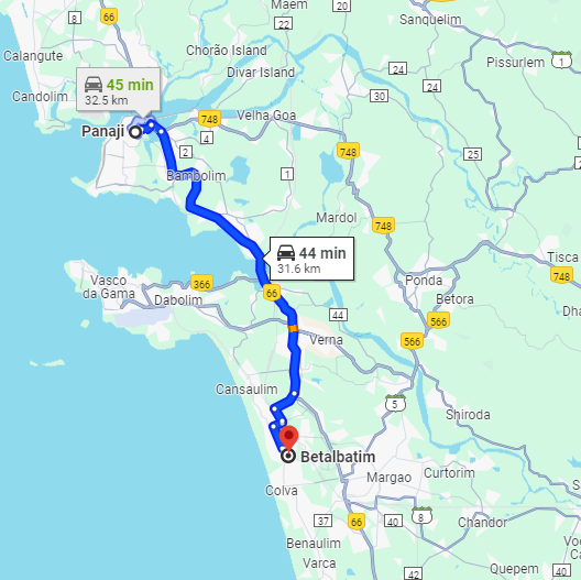 Panjim to Betalbatim Panjim to Betalbatim