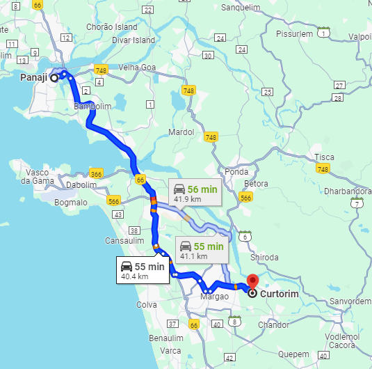 Panjim to Curtorim Panjim to Curtorim