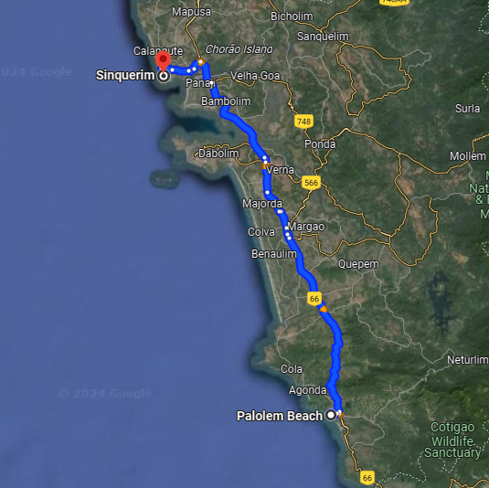 Palolem to Sinquerim