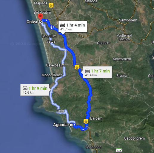 Agonda to Colva Agonda to Colva