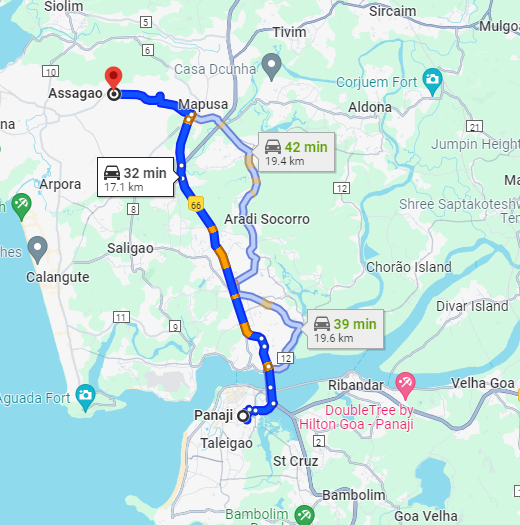 Panjim to Assagao Panjim to Assagao