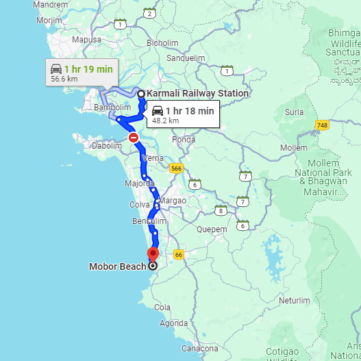 Karmali to Mobor Route